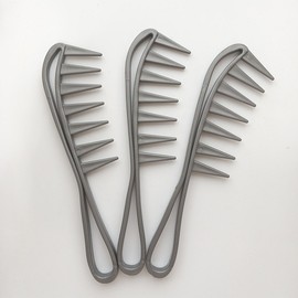 Men's Pomade Comb for Thick Wavy Hair Silver 4ea