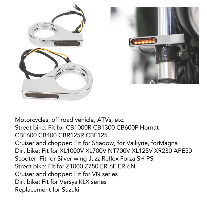 Front Fork LED Turn Signal Light High Brightness Stability Fork