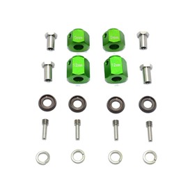GPM for TRAXXAS-1/10 TRX4 Defender Trail Crawler Aluminum HEX ADAPTERS 9MM & 12MM THICK-20PC Set (Green)