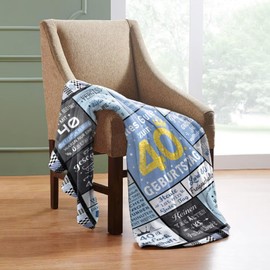 ARRITS 40th Birthday Women Men Cuddly Blanket 40th Birthday Women Men Gifts Gift 40th Birthday Blanket Woman Man Blanket Gifts for 40th Birthday Woman Man