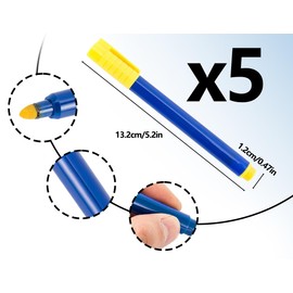 Lhbwhiz Pack of 5 Banknote Checker Pen, 132 x 12 mm Banknote Detection Pen, Counterfeit Money Pen for Detection Euro, US Dollar, Pound, Won etc. (Blue)