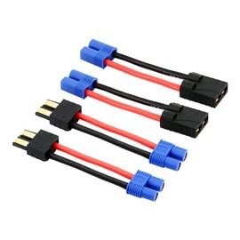 rflaueo 4pcs Compatible with TRX to EC3 Male Female RC Connector Adapter with 14awg 2in Wire(E36-4)