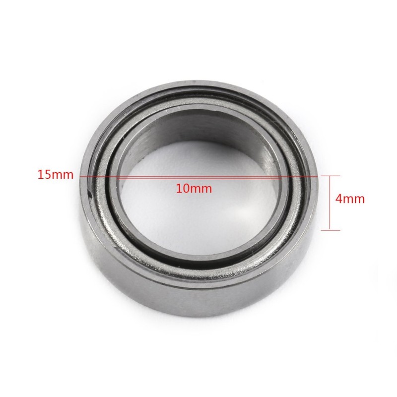 10pcs Ball Bearings, 10 * 15 * 4mm Double-Shielded Thin-Section