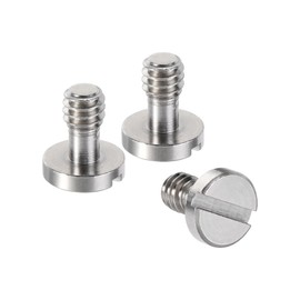 sourcing map 1/4" Mounting Screw Adapter Slotted 0.24" Thread Length for Camera Tripod Alloy Steel 3Pcs