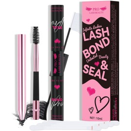 Lash Bond and Seal Cluster Lash Glue & Seal Waterproof Bond and Seal Cluster Lash Glue for DIY Eyelash Extensions Waterproof Strong Hold (5ml+5ml, Black Bond & Clear Seal)