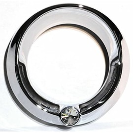 Chrome 3 3/4" Tach Speed Visor Bezel W/Clear Jewel Peterbilt Frieghtliner 87-05