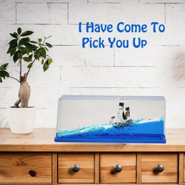 Cruise Ship Fluid Drift Bottle, Unsinkable Boat in a Box, Titanic Cruise Ship Model Liquid Wave Cruise Ship Decoration, Cruise Ship That No Longer Sinks Toy, Unsinkable Boat for Gifts (blue-f)