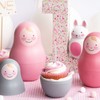 Rosa & Bo RBPnk01 Nesting Dolls, Pastel Pink