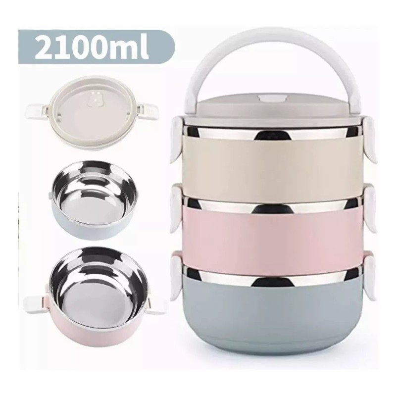 Tenswall Toper Termico De 3 Pisos Lunch Box Fiambrera Escuela