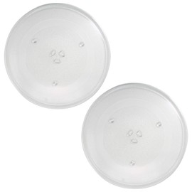2-Pack WB49X10063 Microwave Glass Turntable Plate Replacement for General Electric JVM3670WF07 - Compatible with WB49X10063 14 1/8 Inch Glass Tray