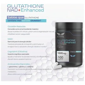 Eternal Nutrition Glutathione Nad 100 Caps Cognizin Citicolina Aminoacidos Porciones 1500 Antioxidante Depuracion Salud Celular