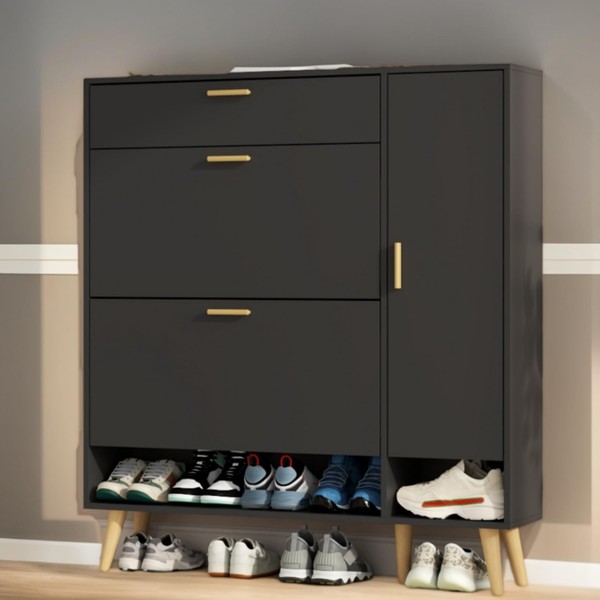 Gyfimoie Modern Shoe Cabinet, Free Standing Shoes Rack Cabinet with