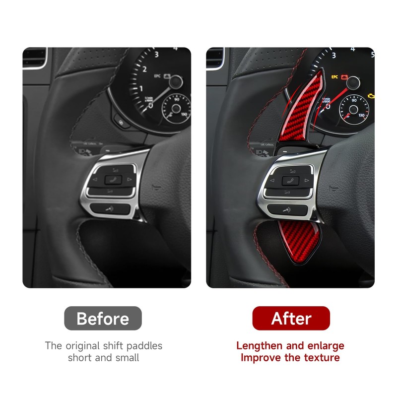 2pcs Car Carbon Fibre Steering Wheel Shift Paddle Extension Shift