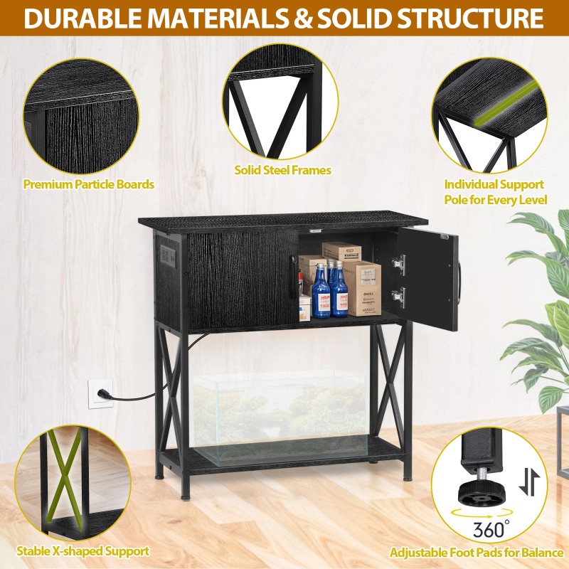 SEGAWE 29Gal Metal Frame Aquarium Stand Fish Tank Turtle Tank
