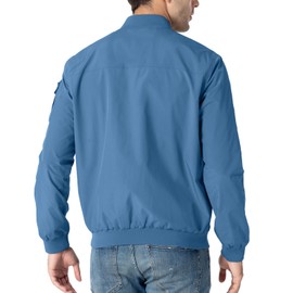 TBMPOY Men's Lightweight Bomber Jackets Light Windbreaker Casual Stylish Fall Golf Zip Up Fashion Dress Business Varsity Sky Blue XL