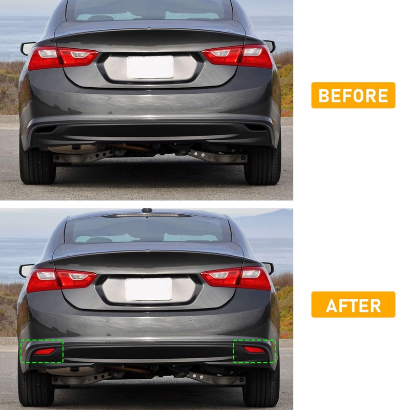 Abodvu Compatible with Chevy Malibu Rear Bumper Reflectors 2016-2022,Left Driver
