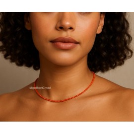 Unbranded Natural Carnelian Choker Dainty Queen Necklace Healing Reiki Energy Women Gifts