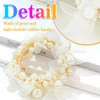 Fashey Pearl Hair Tie Elastic Ponytail Holders White Beaded Hair