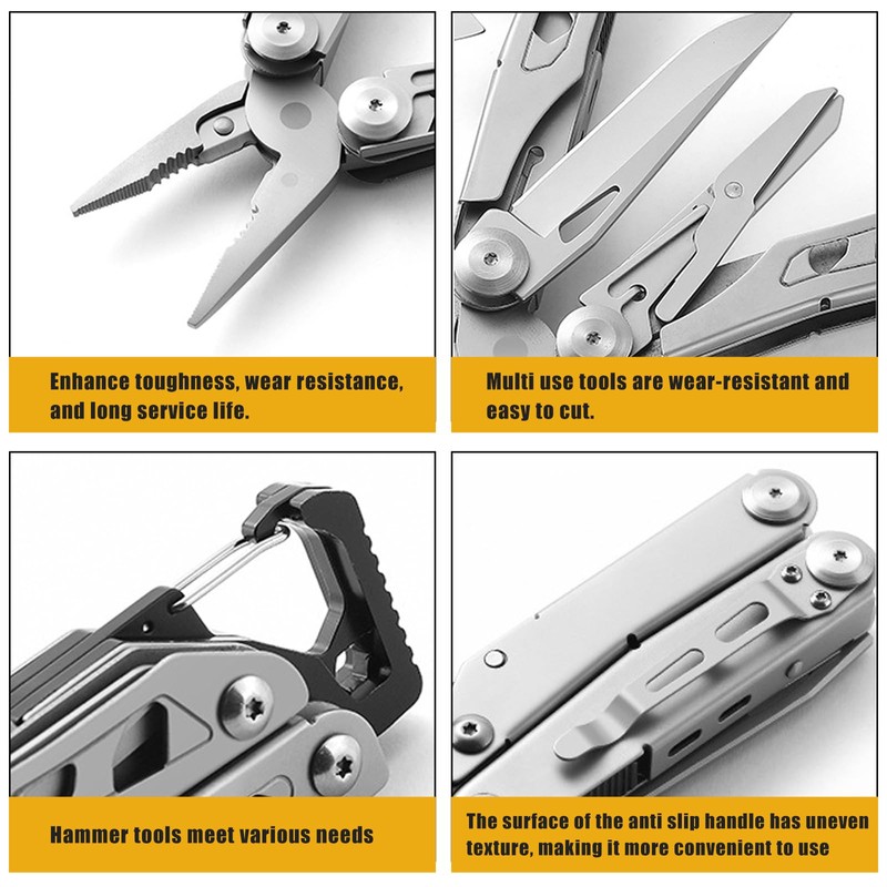 Multitool Pliers and Scissors, 13 in 1 Stainless Steel Portable