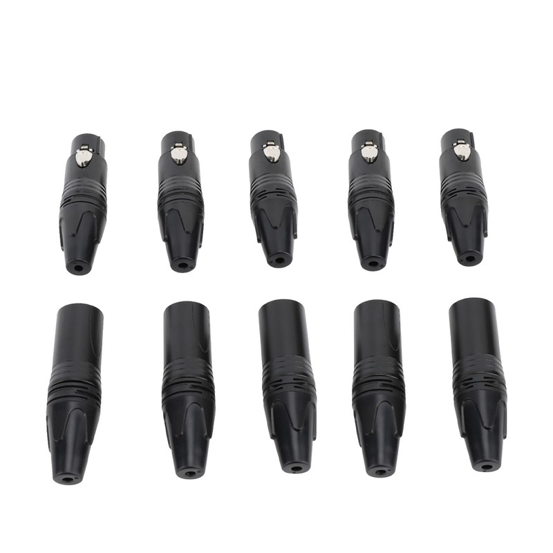 10pcs XLR Connector Professional 5 Male 5 Female High Conductivity