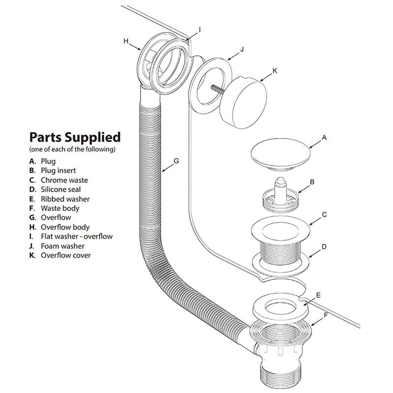 SPARES2GO Clicker Bath Waste Plug 40mm 1.5" Combination Click Clack
