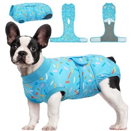 Kuoser Dog Surgery Suit, Dog Surgery Suit Male Neuter, Comfy Puppy Recovery Suit Doggie Onesie, Post-Op Onesie for Female & Male Dogs, Soft Protective Wear, BlueRibbon XS