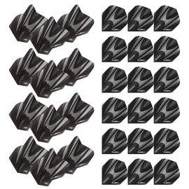 WINMAU Prism Alpha Pattern Design Dart Flights - 10 sets per pack (30 dart flights in total) (Black & Grey)