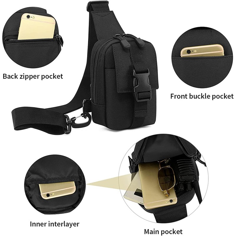 Mini Pechera Bandolera Táctica Premium Bolso Para Celular (Verde)