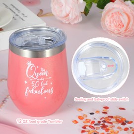 AWDK 50th Birthday Gifts for Women,50th Birthday Gifts for her, 50th Birthday, 50th Birthday Gifts for Mom, Sister, Friend,Coworker 12 OZ Tumbler