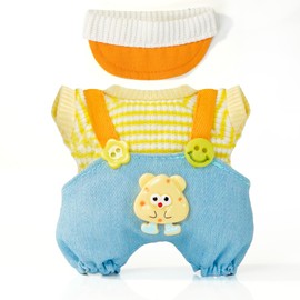 17cm Doll-Clothes-Set,Outfits for Clothing Accessories-Kawaii Chic Style Peaked Cap+Sweater+Overalls