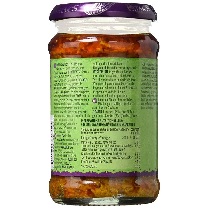 2 X Patak's Lime Pickle Medium 283G