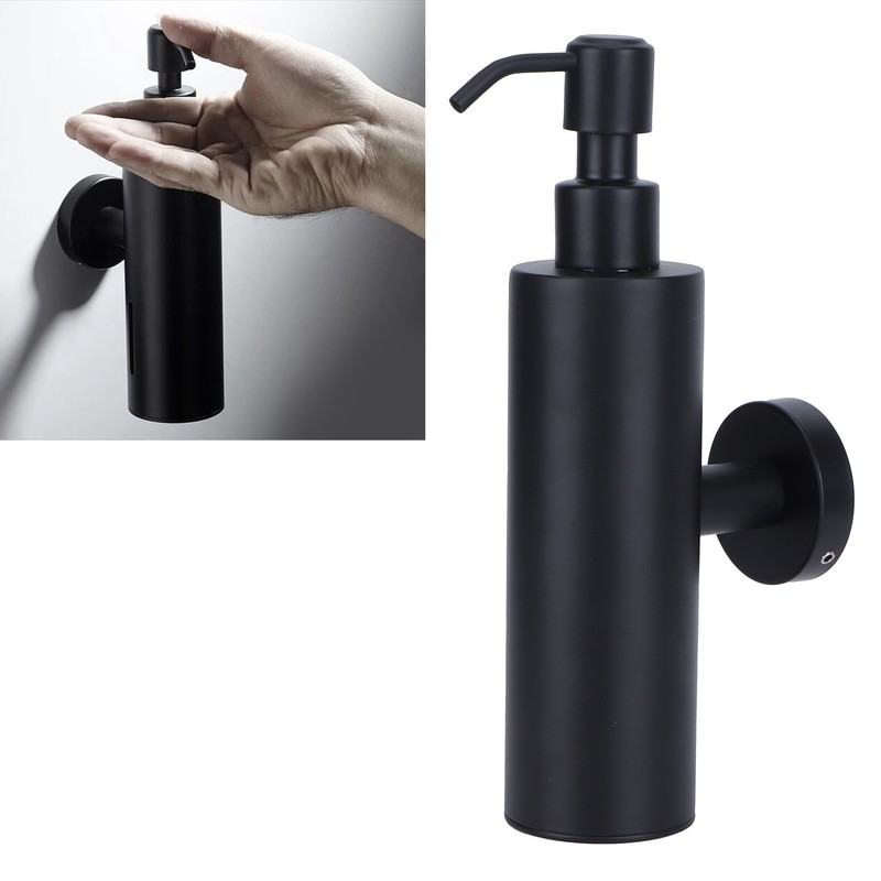 200ml Round Soap Dispenser WallMounted Shampoo Shower Gel Container Bathroom