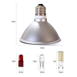 MCLANZOO Reptile Heat Lamp Fixture 50W,Dome Reptile Light Fixture with 5PCS Halogen Heat Bulb,G9 UVA Basking Lamp E26 Lamp Socket for Turtle,Gecko,Lizard,Snake,Tortoise,Bearded Dragon,Frog