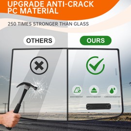 CUSAUTV Front Vented Full Windshield Compatible with Kawasaki Teryx KRX 1000 2020-2024 Accessories Scratch Resistant Polycarbonate Dustproof Transparent Clear vision Full Windscreen