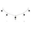 Lava Bead Drop Choker in Sterling Silver