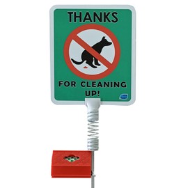 No Poop Dog Signs Poop Bag Dispenser | Stop Dogs from Pooping On Your Lawn | Sign Reads: Thanks For Cleaning Up | Protect Property | No Poo | No Pooper Scooper | (Thanks For Cleaning Up)