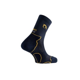 Lurbel Tierra Lightweight Premium Summer Hiking / Trekking Socks, Anti-Bacterial, Medium Padding (Ergonomic), Women & Men, Includes Clip, Navy/Yellow
