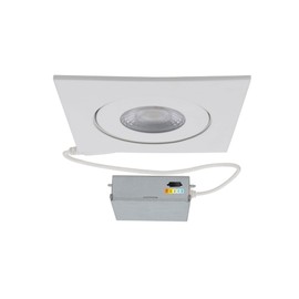 WAC Lighting Lotos 4in LED Square Adjustable Recessed Light 5-CCT Selectable 9W 700 Lumens IC-Rated Airtight 120V-277V Universal in White