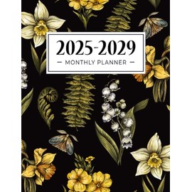 2025-2029 Monthly Planner: 5 years from January 2025 through December 2029 with Holidays and Inspirational Quotes- Vintage Forest Illustration
