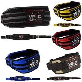 VELO Weight Lifting Belt 4" Inch Neoprene Lower Back Support Power Lifting Lumbar Belt (Grey, M)