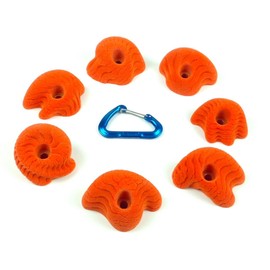 Atomik Rock Climbing Holds Set of 7 Bolt-On Dripstone Mini Jugs in Orange