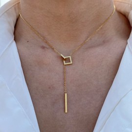 Dainty Gold Necklaces for Women Trendy 18K Gold Plated Paperclip Pendant Necklaces Long Necklaces Gold Chain Necklace for Teen Girls Jewelry Gifts for Women Girls