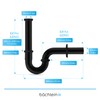 Bächlein Universal Tubular Siphon [Extra Long Black] for Washbasin &