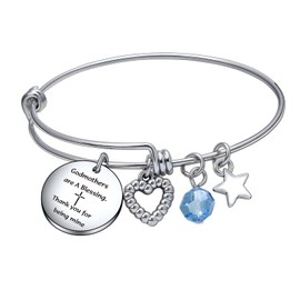De&ai Godmother Bracelet Catholic Gift Baptism Religious Bracelet God Parent Bracelet God Mom Banglet Mothers Day Bracelet Godmother Thank You Gift Christening Bracelet Godmother Proposal Bracelet