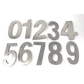 Bayram House Number Stainless Steel 130 mm | Various Numbers Rustproof | House Sign with Numbers 0 1 2 3 4 5 6 7 8 9 | V2A Large Door Signs Brushed House Number Sign (No. 4)
