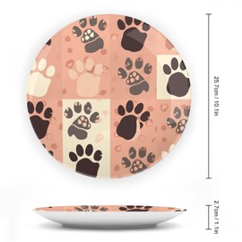VFMNT Bone China Plate Cute Cat Paw Decorative Plates for Display 10.1 Inch Ceramic Dinner Plates Dessert Plate for Kitchen Salad Plate Art Decor Ornament for Table Decor