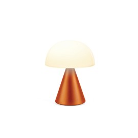 Lexon Mina L Mushroom Lamp - 9 LED Color Table Lamp for Bedrooms, Living Room & Office - Cordless, Rechargeable with 24h Light & Dimmer, Aluminum, Large - Orange