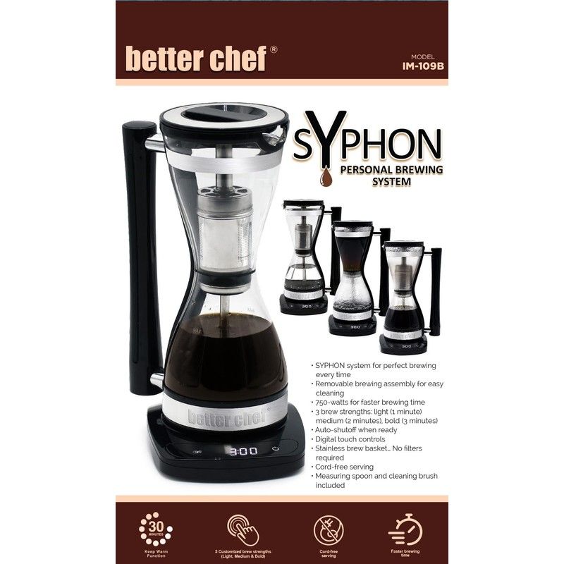 Better Chef Electric Siphon Coffee Maker | 8 oz Single