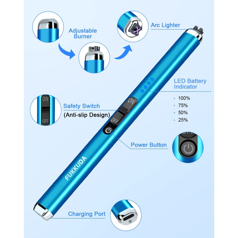 【Upgraded 】 Dual Arc Electric Candle Lighter Rechargeable USB Lighter