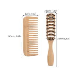 BIUDECO 2pcs Bristle Comb Set Styling Brush for Hair Women Hair Comb Detangler Brush Hairstyle Supply Hairstyle Accessory Women Hairbrush Mane Beige